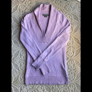 Eddie Bauer lilac shawl collar sweater XS